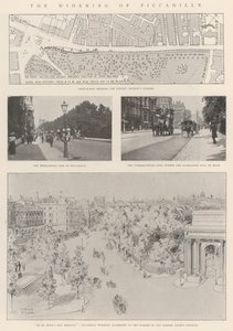 De verbreding van Piccadilly door Alfred Hugh Fisher