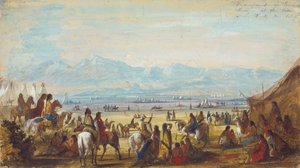 Kampement aan de Green River aan de Voet van de Rocky Mountains, c.1837