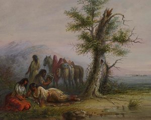 Indiaanse vrouwen door Alfred Jacob Miller