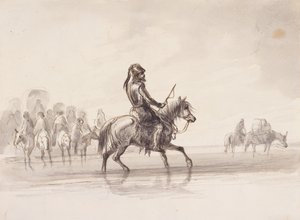Jim Bridger, in een pak Engelse wapenrusting, c.1837 door Alfred Jacob Miller