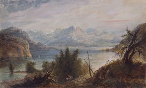 Meer, Wind River Chain of Mountains door Alfred Jacob Miller