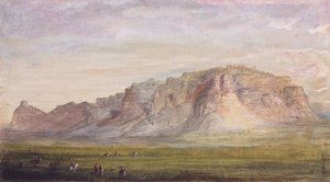 Scotts Bluff bij de Nebraska (Platte), c.1837 door Alfred Jacob Miller