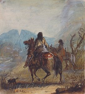 Sioux Vrouwen, Gesneden Rotsen in de Verte, ca. 1837