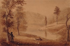 Zwanenmeer, ca. 1837 door Alfred Jacob Miller