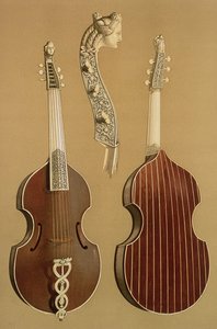 Viola da Gamba, of basviool, door Joachim Tielke (1641-1719) Hamburg, 1701, uit 