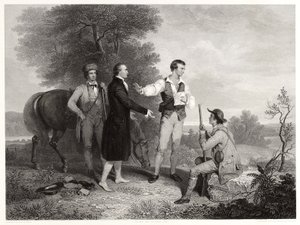 De Gevangenneming van Majoor Andre, naar Asher B. Durand, ca. 1846 door Alfred Jones