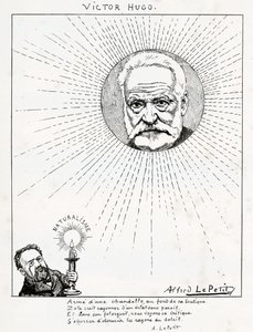 Karikatuur van Victor Hugo en Emile Zola, c.1875-1880 (gravure)