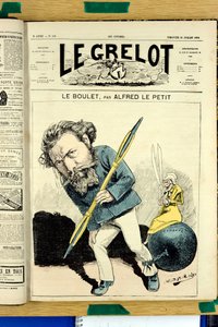 Omslag van Le Grelot, nummer 119, satirisch in kleuren door Alfred Le Petit