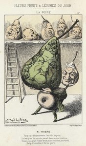 La Peire: karikatuur over Thiers - ill. uit 14/02/1871 door Alfred Le Petitty, in 