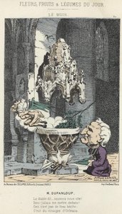 Le Boxis: Karikatuur over Dupanloup - ill. van 21/02/1871 in “Bloemen, Fruit en Groenten van de Dag” door Alfred Le Petit