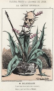 Le Cactus Spineux: Cartoon over Louis Charles Delescluze (1809 - 1871) - ill. van 16/01/1871 in 