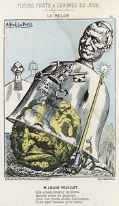 Le Melon: karikatuur over Louis Veuillot - ill. uit 10/03/1871 in 