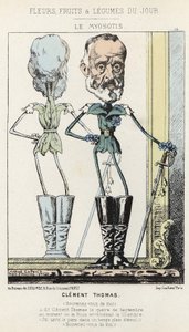Het Vergeet-mij-nietje: karikatuur over Clément Thomas - ill. van 03/02/1871 in 