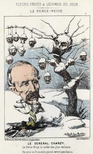 Le Perce-Neige: karikatuur over Generaal Antoine Alfred Eugène Chanzy (1823 - 1883) - ill. uit 15/01/1871 in 
