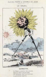 Le Soleil (zonnebloem): karikatuur van Gambetta (1838 - 1882) - ill. van 12/01/1871 in 