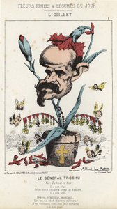 De Anjer: Cartoon over Generaal Louis Jules Trochu (1815 - 1896) - ill. van 11/01/1871 in 
