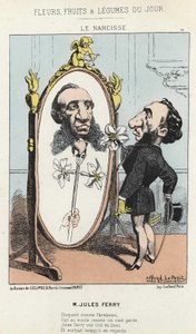 De Narcissus: Karikatuur over Jules Ferry - ill. van 27/01/1871 in “Bloemen, Fruit en Groenten van de Dag”