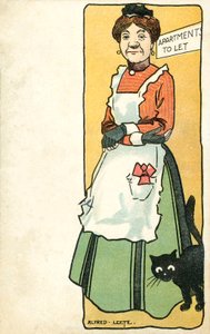 Huisbazin en haar huisdier kat