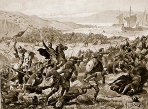 De grote slag bij Brunanburh, 937, illustratie uit 