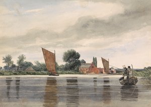 Coldham Hall, met H. Priest en C. Turner aan het vissen, 1835