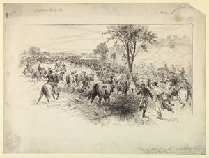 De Veeroof door de Geconfedereerde Cavalerie door Alfred R. Waud