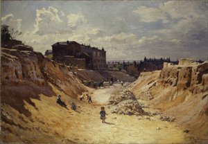 De aanleg van de avenue Junot, in Montmartre, circa 1910