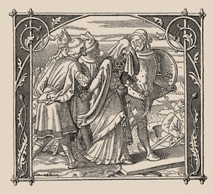 Die Nibelungen. Kriemhilds Afscheid, 1840-1841 door Alfred Rethel