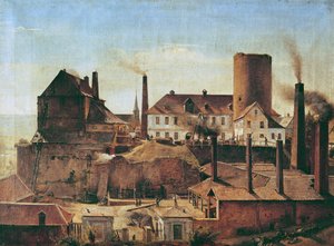 De Harkort-fabriek in Burg Wetter, ca. 1834 door Alfred Rethel