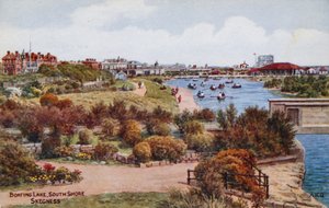 Vijver met boten, South Shore, Skegness door Alfred Robert Quinton