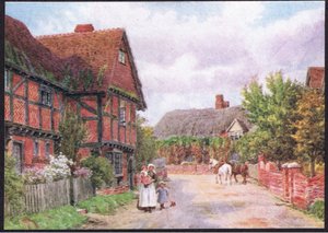 Cottages in East Hagbourne, uit The Cottages and the Village Life of Rural England gepubliceerd door Dent & Sons Limited, 1912 door Alfred Robert Quinton