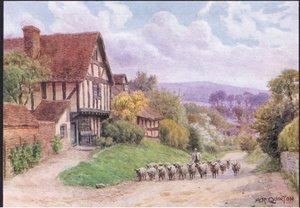 Cropthorne, nabij Evesham, Worcester, uit The Cottages and the Village Life of Rural England gepubliceerd door Dent & Sons Limited door Alfred Robert Quinton