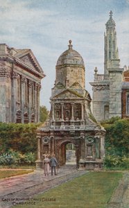 Poort van Eer, Caius College, Cambridge (kleur litho)