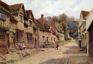 Huizen voorheen bewoond door wevers, Kersey, Suffolk door Alfred Robert Quinton