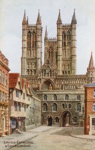 Kathedraal van Lincoln en Exchequer Gate door Alfred Robert Quinton