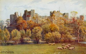 Kasteel Ludlow vanaf de weiden door Alfred Robert Quinton
