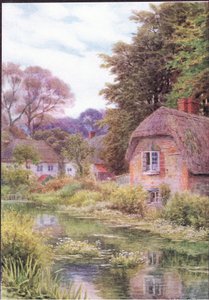 Op de Avon bij Lake, nabij Salisbury, uit The Cottages and the Village Life of Rural England gepubliceerd door Dent & Sons Limited door Alfred Robert Quinton