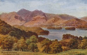 Skiddaw en Keswick vanuit Brandelhow Park, Lake District