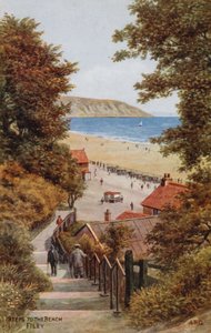 Trappen naar het strand, Filey door Alfred Robert Quinton