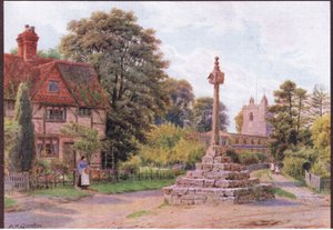 Het kruis, East Hagbourne, Berkshire, uit The Cottages and the Village Life of Rural England gepubliceerd door Dent & Sons Limited, 1912