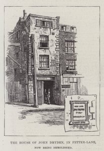 Het Huis van John Dryden, in Fetter-Lane, nu gesloopt
