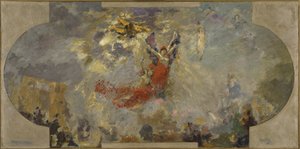 Schets voor het Petit Palais, zuidgalerij: Apotheose (centraal plafond) door Alfred Roll