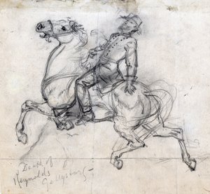 Dood van Reynolds bij Gettysburg 1863 (tekening)