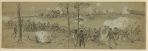 Positie van 2 juni bij Cold Harbor - schuttersputten aan de voorkant door Alfred Rudolph Waud