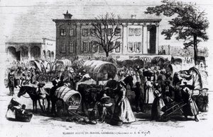 Marktscène in Macon, Georgia, uit 
