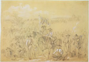 De Eerste Virginia Cavalerie bij een halte, uit 