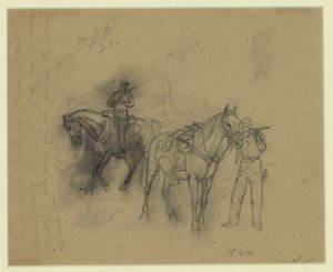 Twee cavaleristen door Alfred Rudolph Waud