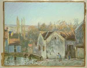 Een hoek van Moret-sur-Loing door Alfred Sisley
