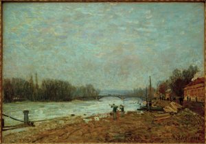 Na de ramp, de Seine bij de brug van Suresnes door Alfred Sisley