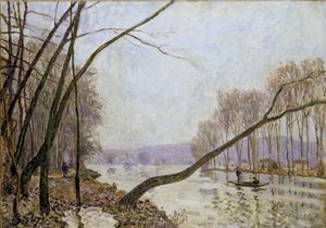 Oever van de Seine in de herfst door Alfred Sisley