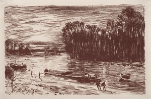 Bords du Loing, nabij Saint-Mammès, 1896 door Alfred Sisley